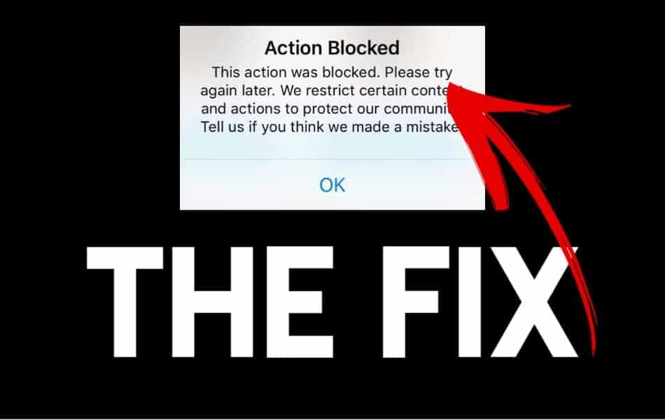 Eliminar el bloqueo de acción de Instagram