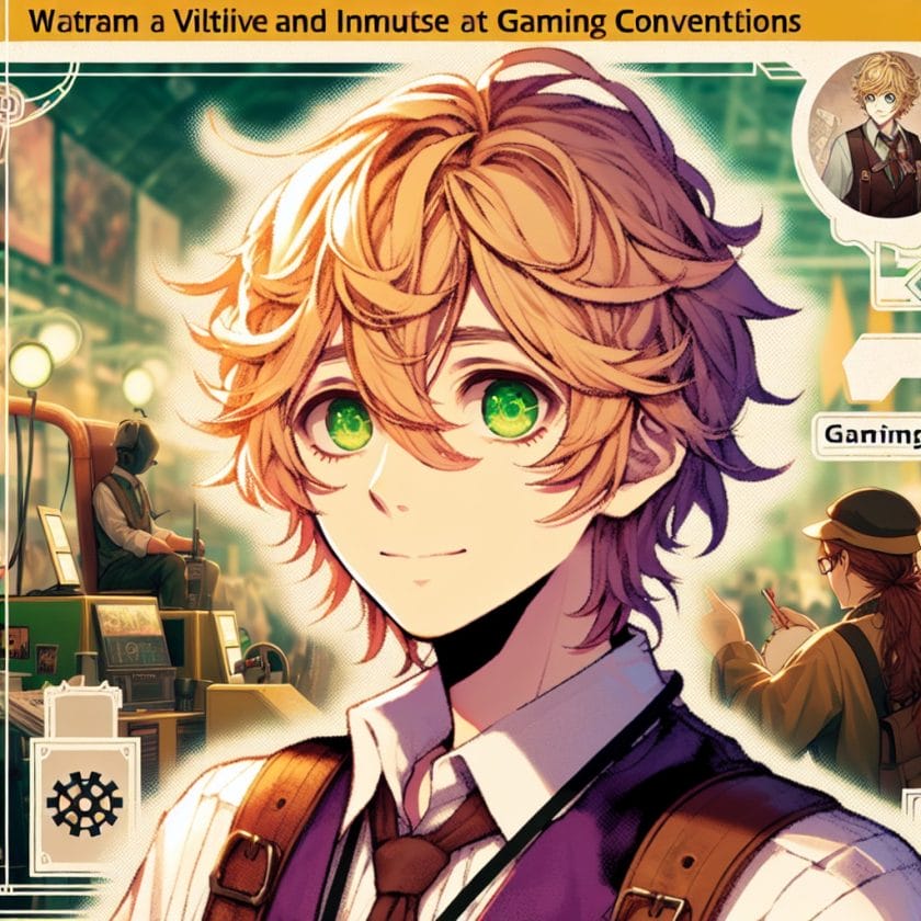 imagine in anime seraph of the end like look showing an anime boy with messy blond hair and green eyes working in kostuem walkacts fuer die gamescom Kostüm Walkacts für die gamescom